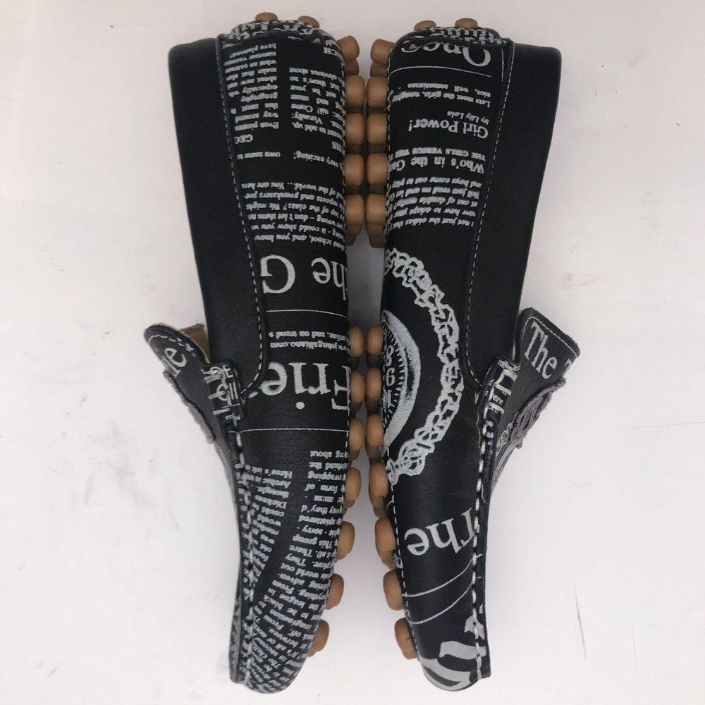 NEW Dior by John Galliano Newspaper Print Driving Loafers Size 3.5 US, 3… - Picture 15 of 16